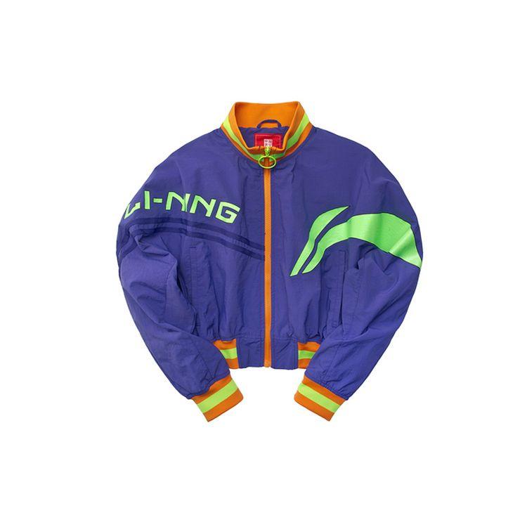 

Li Ning Куртка женская свободного кроя с воротником-стойкой, повседневная, фиолетовая, AJDP028-3 XL