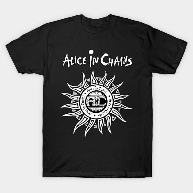 

Men Black Print T-shirt Alice In Chains No-Cut Transfer Paper Print Cotton Tshirt XL чорний