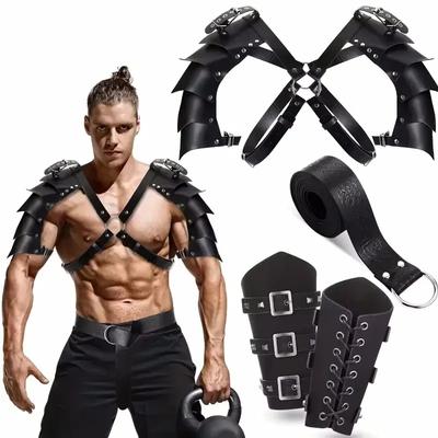Krycí plášť na brnění pro Cosplay párty Pánský kostým Kožený Středověký Ramenní Rytíř Nastavitelná přezka Ramenní Nastavitelná přezka