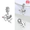 Purple Heart Wings Pink Bow Pendant Tie Love Cupid Originalcopper Beads Fit Bracelet Women Jewelry Diy Accessory Fine Gift