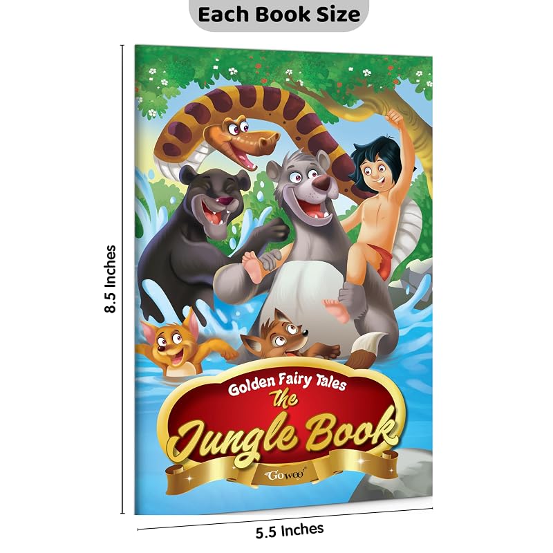 Set of Classic Tales, Favourite & Fairy Tales Story Books : Snow and the Seven Dwarfs, The Jungle Book, Pinocchio and more Fairy Tales For