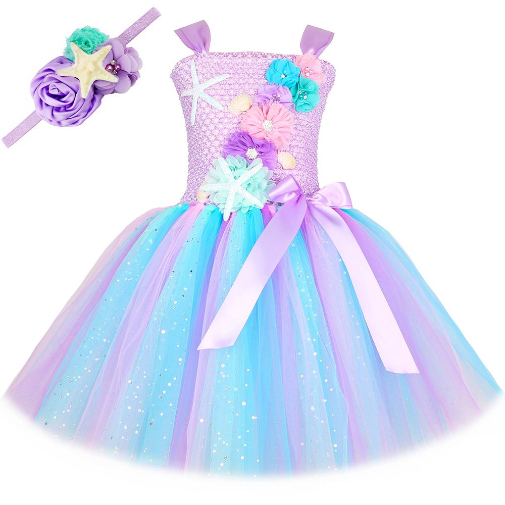 Mermaid Princess Tutu Dress for Girls Birthday Party Clothes