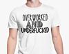 Overworked And Underfucked T Shirt Funny Rude Novelty Joke Top / Office Gift / Birthday Gift Friend Joke