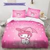 My Melody Pink Pattern Bedding,Quilt Set Quilt Cover Pillowcase Home Birthday Gift(1 * Duvet Cover + 2 * Pillowcase, Without Core)