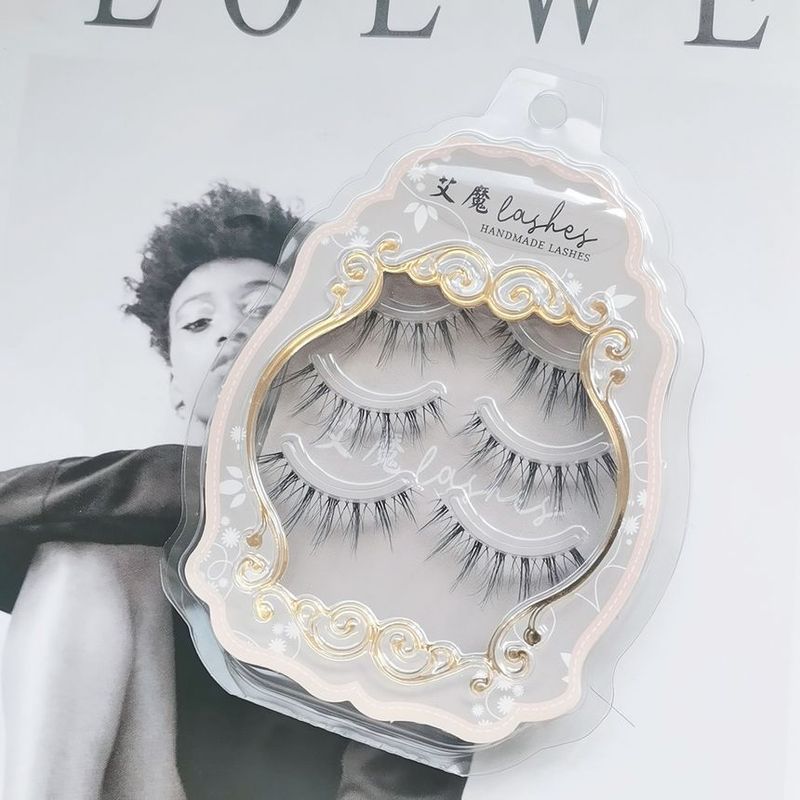 Aimo - Set of 3 Pairs: Natural Criscross False Eyelashes (C27)