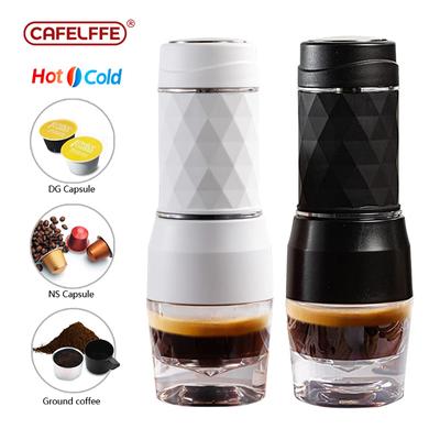 Cafelffe Tripresso Tragbare Kaffeemaschine, Espressomaschine, Handpresse, Kapselmaschine für gemahlenen Kaffee, tragbar für Reisen und Reisen