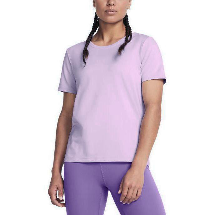 Under Armour Ua Meridian Solid Color Sports Casual Crew Neck Short Sleeve T-Shirt Women T-Shirts Purple 1379155-543
