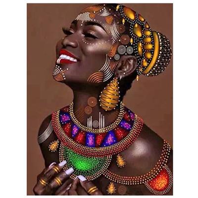 Diamant-Malerei, afrikanische Frau und Mädchen, 5D-Wandaufkleber, Diamant-Stickerei, Bild von Strasssteinen
