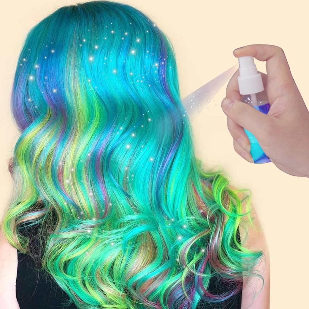 Party Temporary Hair Dye Spray Quick Temporary Hair Glitter Hair Color Glitter Styling Hair Coloring Washable Powder Dye Spray