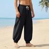 Men's Cotton-Linen Summer Straight-Leg -Color Casual Trousers