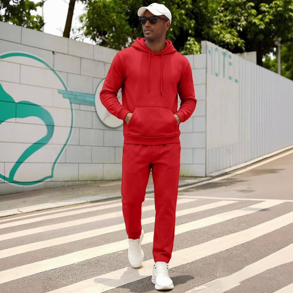 Men's Plus Size Oversized Hoodie and Sweatpants 2 Piece Set Casual Outfit