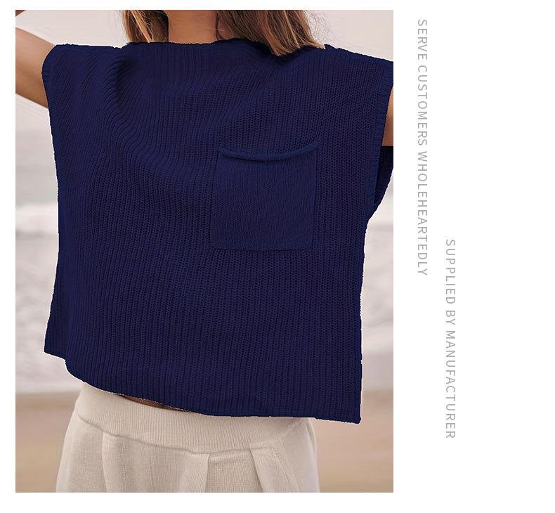 Women's Sleeveless Knitted Pullover: Versatile Round Neck Sweater