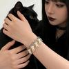 Trendy Gothic Style Hand Chain Ti Steel Bracelet Wrist Chain With Resin Teeth Pendant Perfect For Daily Wear