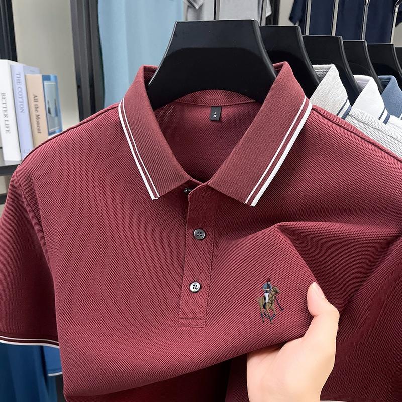100% Pure Cotton High-end New Brand Paul Embroidery POLO Shirt Summer High-quality Men's Golf Business Casual T-shirt Short Top