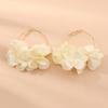 Fashion Flower Petal Hoop Earrings for Women Elegant Wedding Party Piercing Earring Zircon Brincos Y2K Accessories