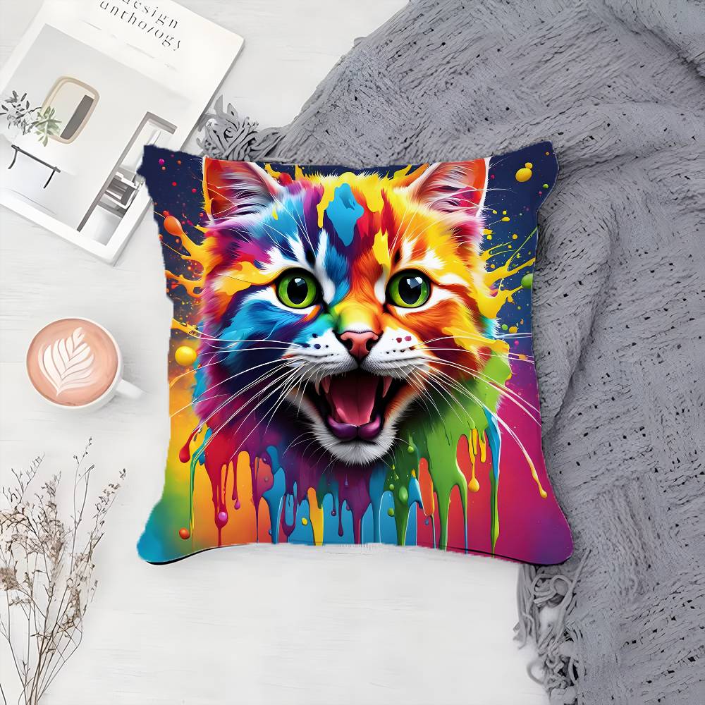 

Painted Personalized Animal Art Pillow Case Printing Pillowcase Living Room Sofa Cushion Cover Bedroom Room Decor 12x12Inch