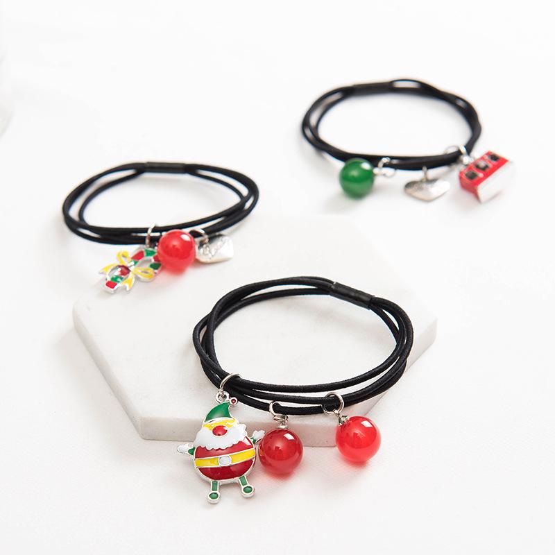 Korean Style Reindeer Santa Claus Hair Tie - High Elastic Hair Accessory for Women