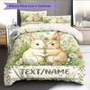 Custom Name,Watercolor Twin Woodland Animal Pattern Bedding Home Decoration Birthday Gift ( 1 duvet cover + 2 pillowcase, without core),fan merchandis