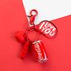 Key Chain Delicate Craft Cartoon High Simulated Funny Couple Accessory Decorative Portable Red Cola Bottle Keychain Car Pendant
