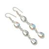 Natural White Topaz Gemstone 925 Sterling Silver Jewelry Earring 2.76" AE-11962