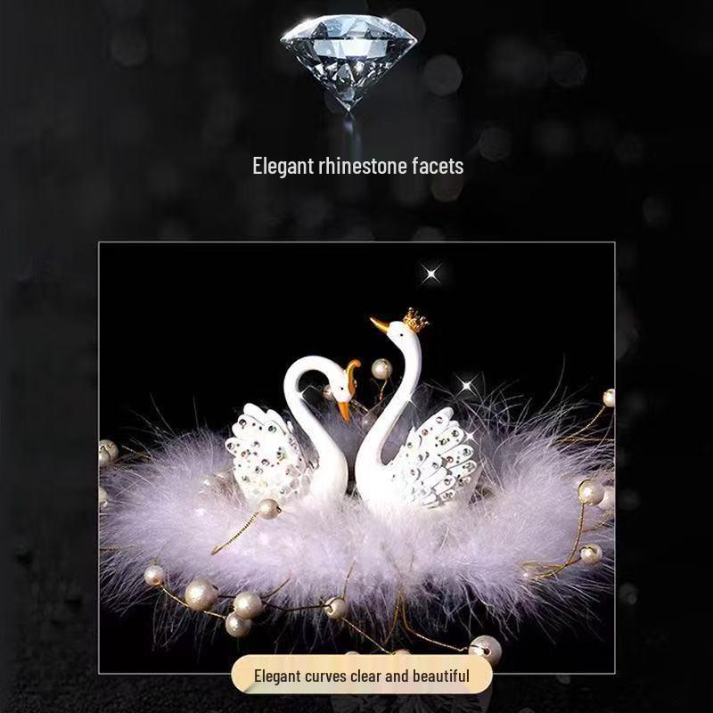 Goddess Swan Couple Car Ornaments: Cute Figurines for Center Console and Tabletop Decor