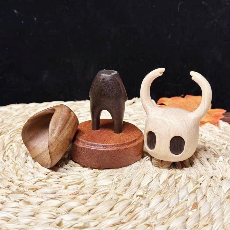 Walnut Wood Carving Game Surrounding Character Models Decor Desk Interior Accessories Anime Figures Collectibles Gift