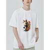 Black T-Shirt With Horse And Floral Design For Casual Wear