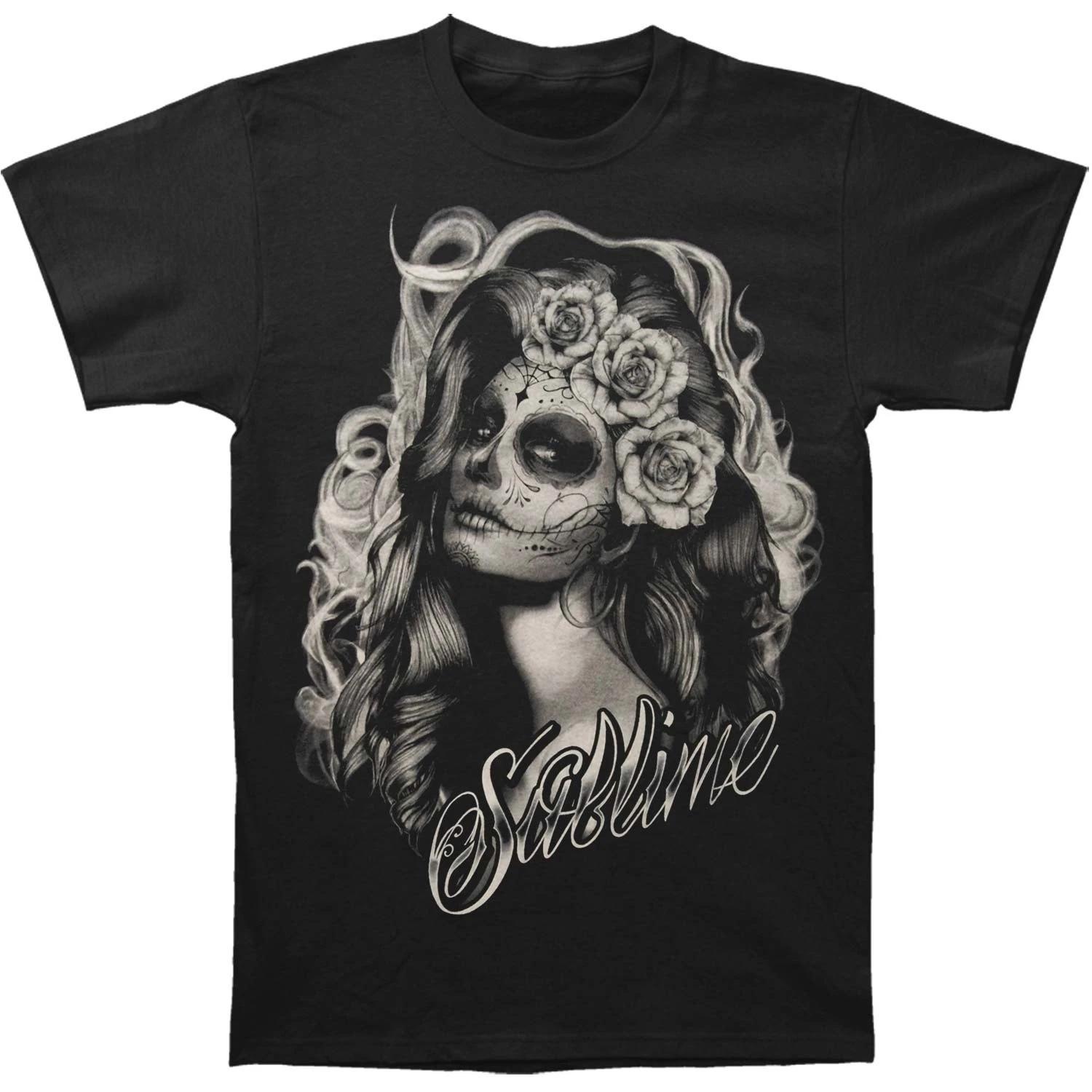 Men s Sublime Sugar Skull Princess Mens T Slim Fit T-shirt Small Black M