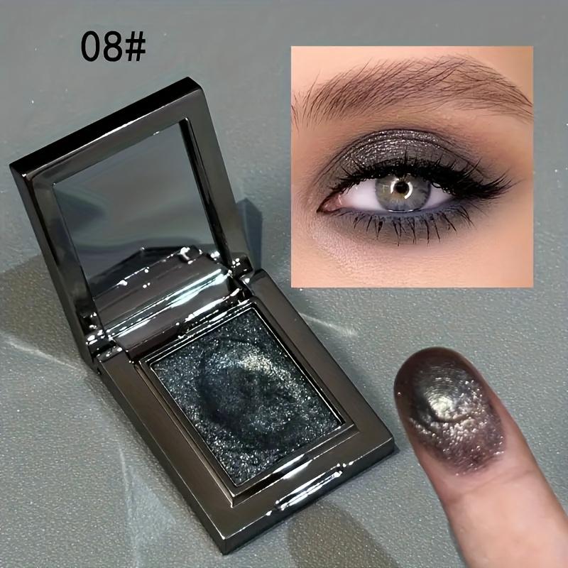 Paleta de Sombras de Ojos de Color Metálico con Brillo y Shimmer Impermeable Resistente al Sudor Fórmula Suave Difuminable para Festivales de Música Fiestas
