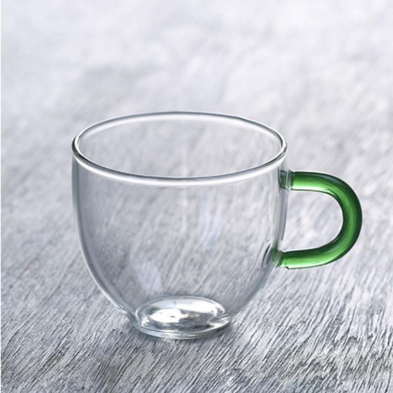 6 PCS / Coffee Cup High Borosilicate High Temperature Resistant Glass Small Cup Thickened Heat Resis