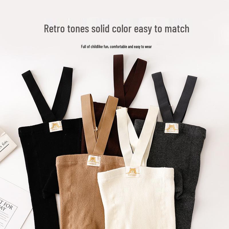 Girls' Combed Cotton Solid Color Tights - Breathable Spring & Autumn Weightlifting Pants for Infants