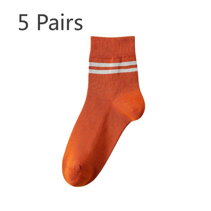 

5 пар мужских осенне-зимних носков из чистого хлопка 7A с антибактериальным дезодорирующим эффектом, впитывающих пот, спортивных носков-трубочек 5 Pairs