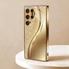 Minimally Textured Gold Plated Glass Phone Case Suitable for Samsung Galaxy S26 S25 S24 S23 S22 S21 S20FE/Ultra/Plus5G Anti Drop