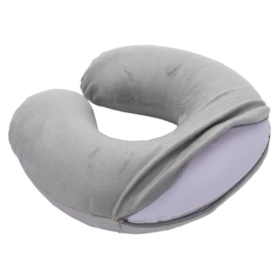 Cuscino cervicale a forma di U, in memory foam gonfiabile, anti-affaticamento, poggiatesta per volo, cuscino a forma di U, accessori per aerei