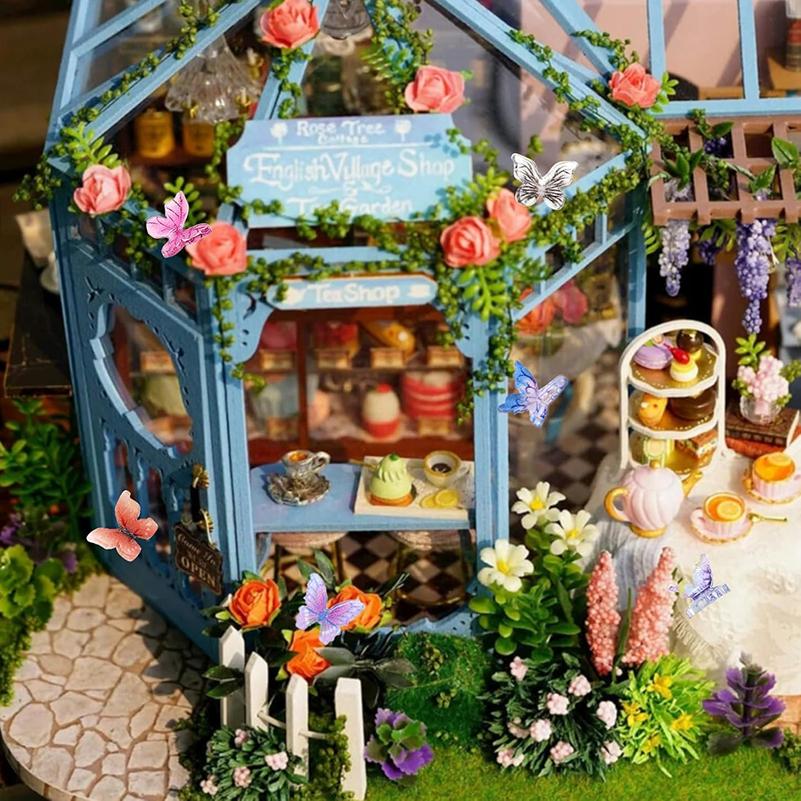 WTEMPO Mini Resin Butterflies Tiny Butterflies for Making Crafts Small Butterflies Figurines for DIY Micro Landscaping Decor Accessories