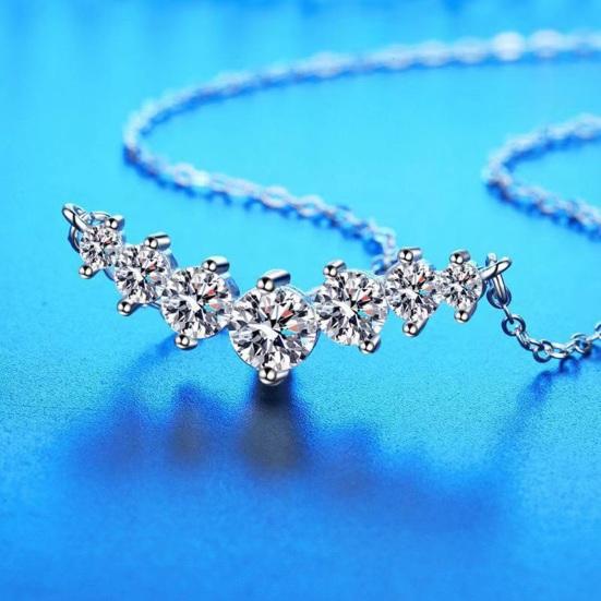 Yousheng Women Necklace Faux Crystal Symmetric Polished Neck Decoration Jewelry Prom Party Dating Clavicle Necklace