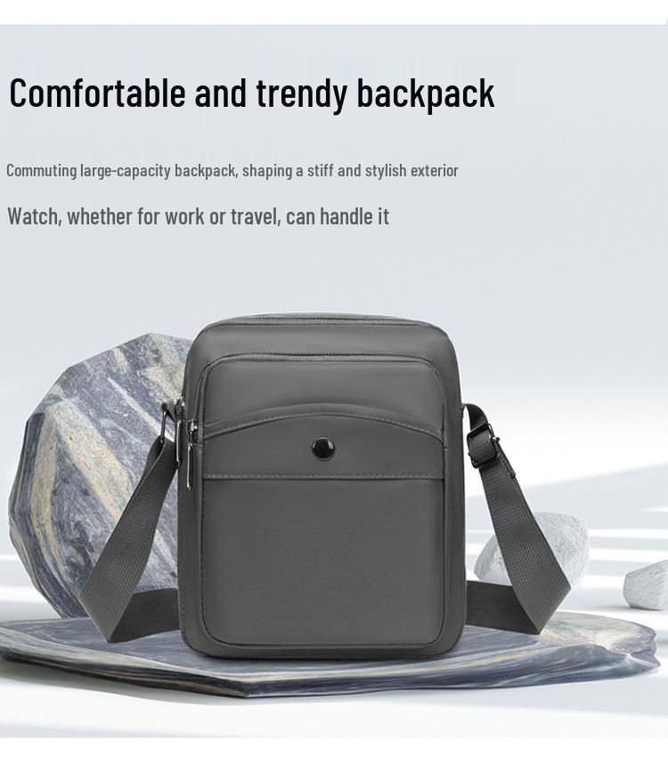 Men's Lightweight Oxford Cloth Crossbody Bag - Trendy Travel Shoulder Handbag & Vertical Sports Backpack
