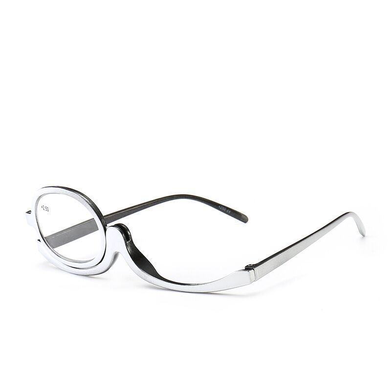 180 Rotating Magnifying Glasses Women Anti Blue Light Reading Makeup Clamshell Presbyopic Eyewear Goggle+1~5