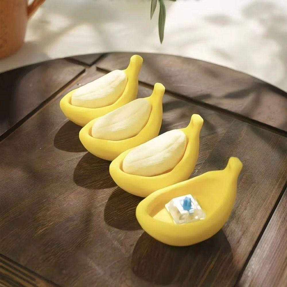 Sensory Banana Fidget Keychain Calming Finger Button Pendant Backpack Charm