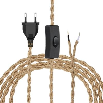3M Einsteck-Hängeleuchten Kabel mit EIN AUS Schalter Leuchtenzubehör Rustikales Hänge-Set mit Einsteckkabel Hanfseil EU US Stecker