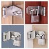 Stainless Steel Padlock Clasp Gate Hasp Staple Door 90 Degrees Latches Lock Shed Latch Household Burglar-Proof Hardware