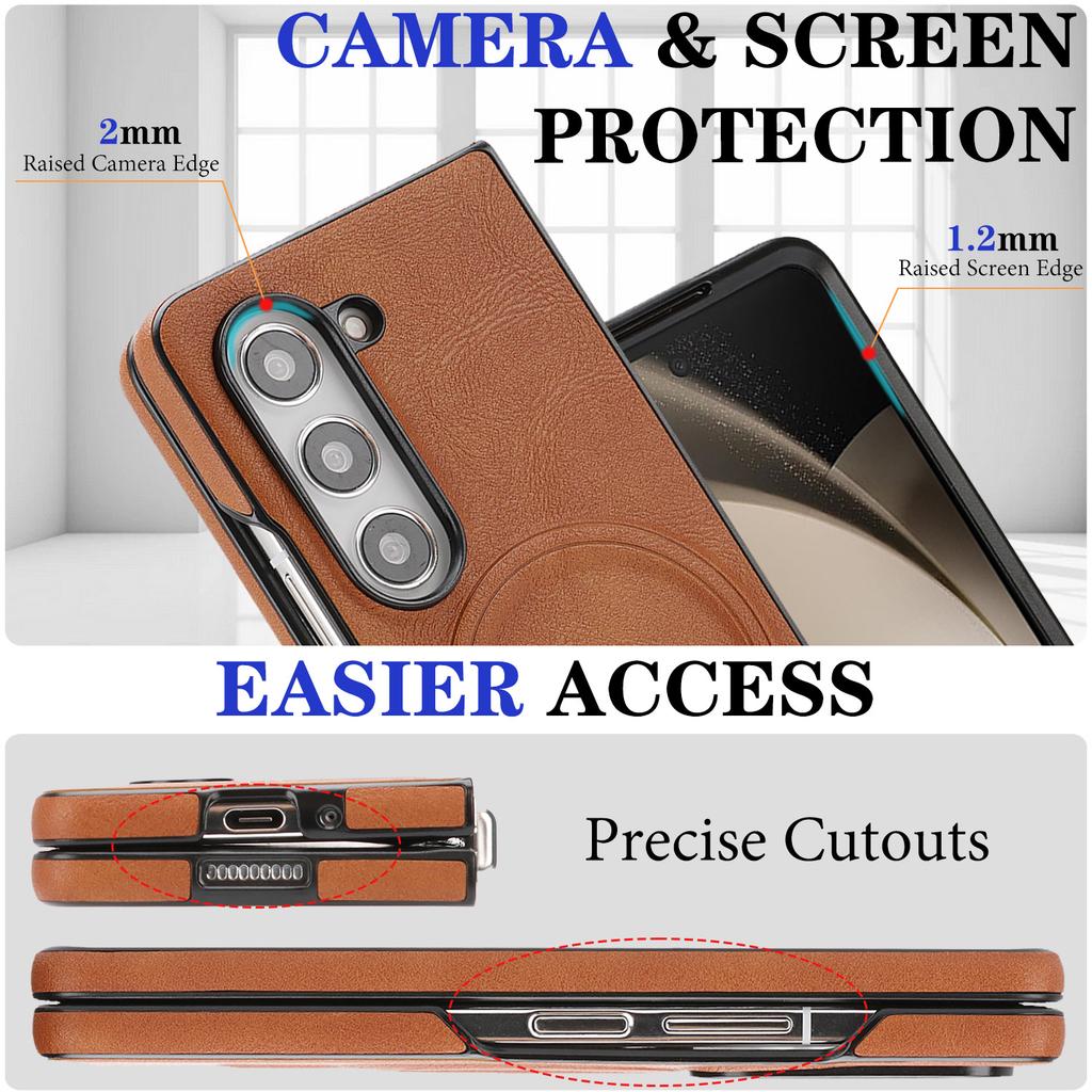 2-In-1 Two-fold Wallet Leather Phone Case for Samsung Galaxy Z Fold 7 ZFold 6 5 4 3 Wireless Charging Magnetic Card Holder Cover