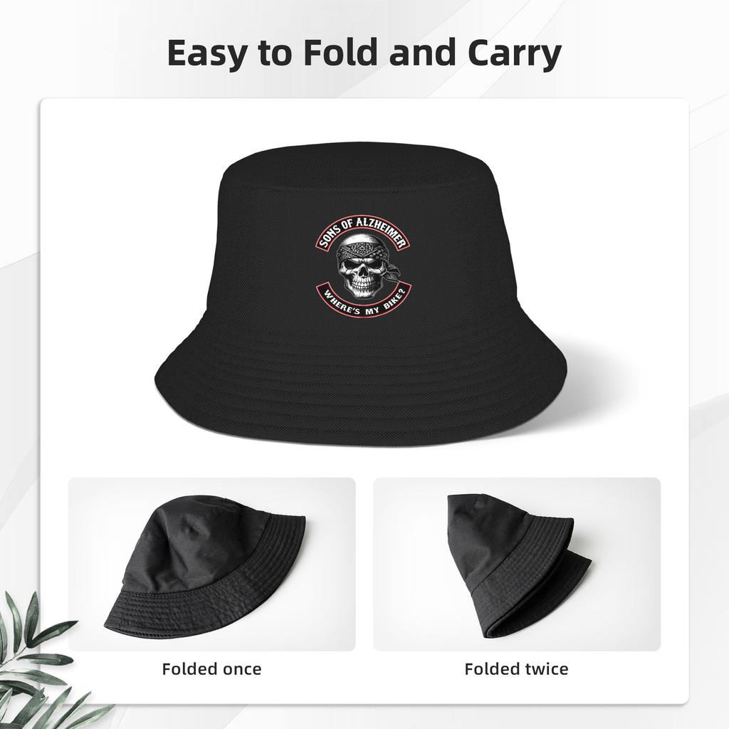 Sons Of Alzheimer Wheres My Bike Bucket Hat For Unisex Fisherman Hats Funny Fishing Caps Breathable Outdoor Custom Diy Sun Hats