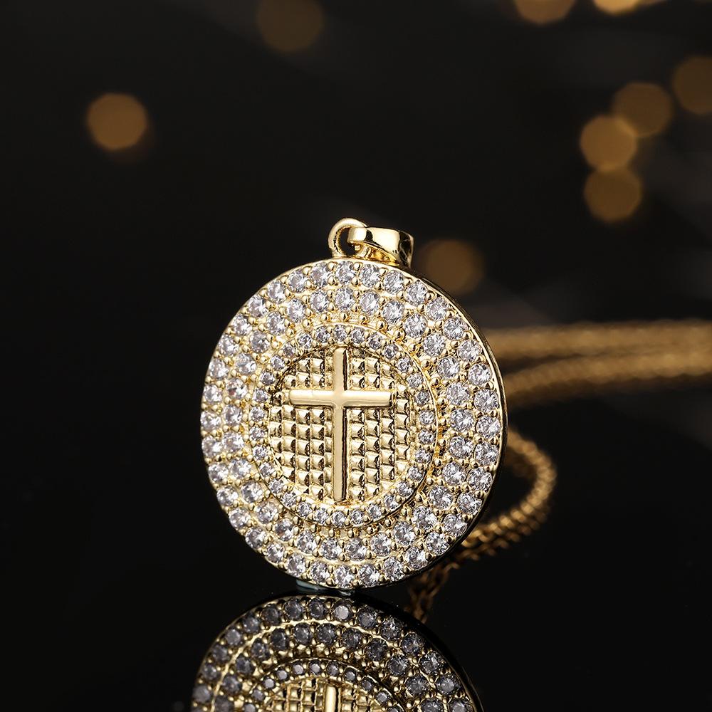 Hip-hop Style Clavicle Chain Men's Cross Necklace Jewelry Niche Design Retro Zircon Jewelry