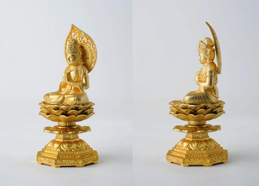 15cm Seishi Bodhisattva Buddhist Statue by Shuun Original Model of the Zodiac Guardian Takaoka (Gold Plated/24K Gold) Sculptor Makita. (Year Horse).