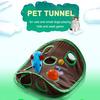 Gjemsel mus Katteleke 9 hull Interaktiv Pet Cat Teaser Trening med Bell Ball Folding