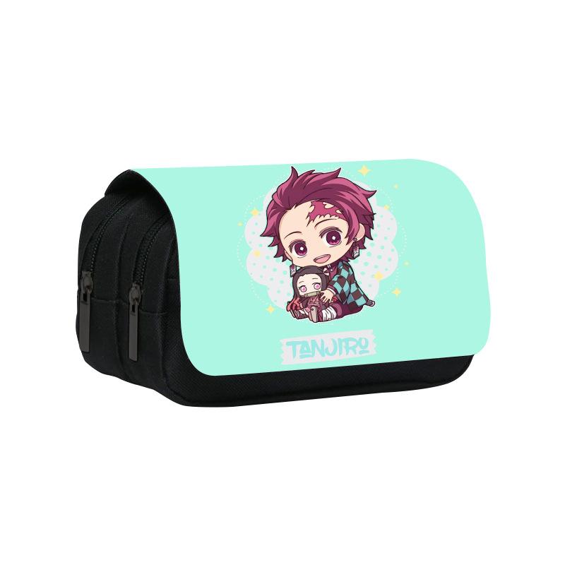 Astuccio a Doppio Strato Kimetsu No Yaiba 22cm/8.7inch Borsa Portapenne Scolastica per Studenti Ampio Spazio Astuccio per Studenti Regalo Scolastico
