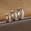 3PCS 6/8/10mm Round Circle Stainless Steel Zircon Huggie Hoop Earrings Set for Women Tiny Unisex Rock Earring Piercing Jewelry