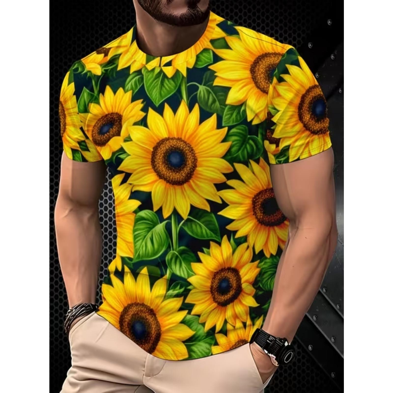 New Summer Men s Fashion T-shirt Personality Geometry Pattern Printed Men s T-shirt Top XS жёлтый