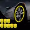 4X Yellow Luminous Tire Valve Cap Car Auto Wheel Dust Cover Glow In The Dark